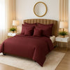 8 Pcs Comforter Set MAROON STRIPE ( light weight filling )