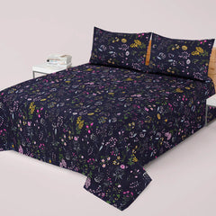 CLASSIC GRAY PRINTED PURE COTTON BEDSHEET ASH-4007