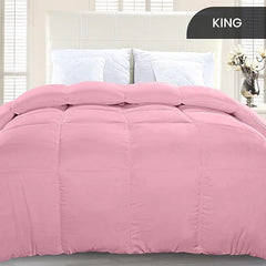 Soft Pink Quilted Comforter with Corner Tabs