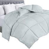 Soft Light Gray Quilted Comforter with Corner Tabs