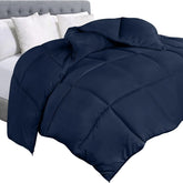 Soft Navy Blue Quilted Comforter with Corner Tabs