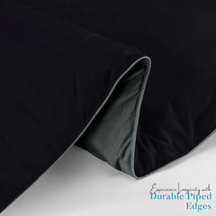 Soft Black/Gray Quilted Comforter with Corner Tabs