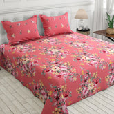 PINK PRINTED PURE COTTON BEDSHEET NL-06