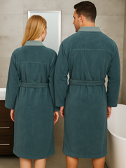 Branded lacoste bathrobe | for Men and Women | unisex 100% cotton light teal