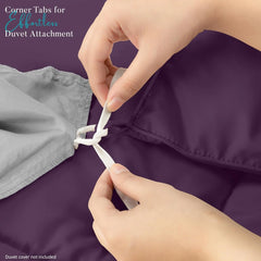 Soft Plum Quilted Comforter with Corner Tabs