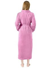 PINK Unisex Soft Plush Fleece Hooded Bathrobe with Sliper
