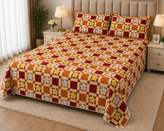 PRINTED PURE COTTON BEDSHEET ASH-4099