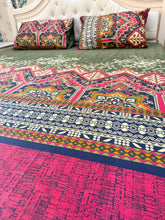 RED BADAR COTTON KING BEDSHEET 3 PCS