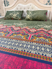 RED BADAR COTTON KING BEDSHEET 3 PCS