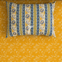 YELLOW ONE SIDE PREMIUM COTTON KING BEDSHEET 3 PCS