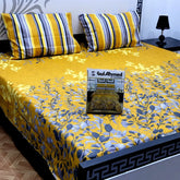 YELLOW TREAT COTTON KING BEDSHEET 3 PCS