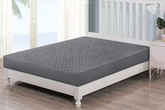 QUILTED WATERPROOF MATTRESS PROTECTOR-GREY