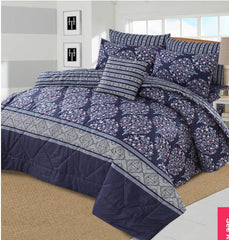 Double Bed 6 pc Winter Razai Set (Heavy Filling) DZ-04