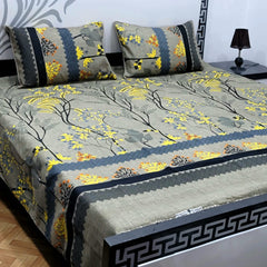 DZ-1048 PREMIUM COTTON KING BEDSHEET 3 PCS
