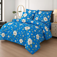 Double Bed 6 pc Winter Razai Set (Heavy Filling) DZ-Green Leaf