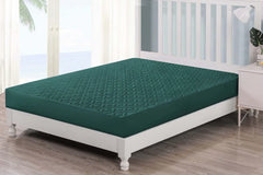 QUILTED WATERPROOF MATTRESS PROTECTOR-GREEN
