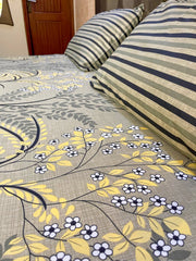 CEMENT COTTON KING BEDSHEET 3 PCS