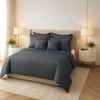 8 Pcs Comforter Set GREY STRIPE ( light weight filling )
