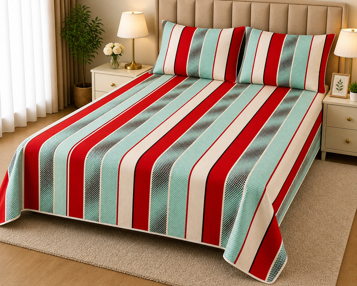 DIVINE PREMIUM PURE COTTON KING BEDSHEET 3 PCS