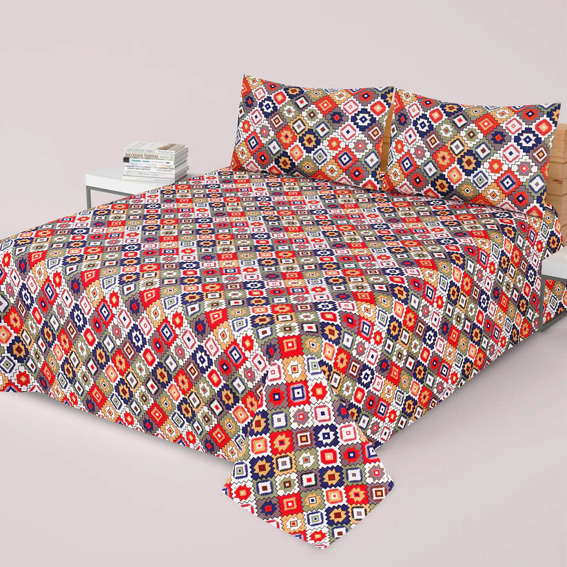 MICR-03 PREMIUM COTTON KING BEDSHEET 3 PCS