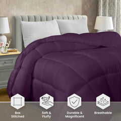 Soft Plum Quilted Comforter with Corner Tabs