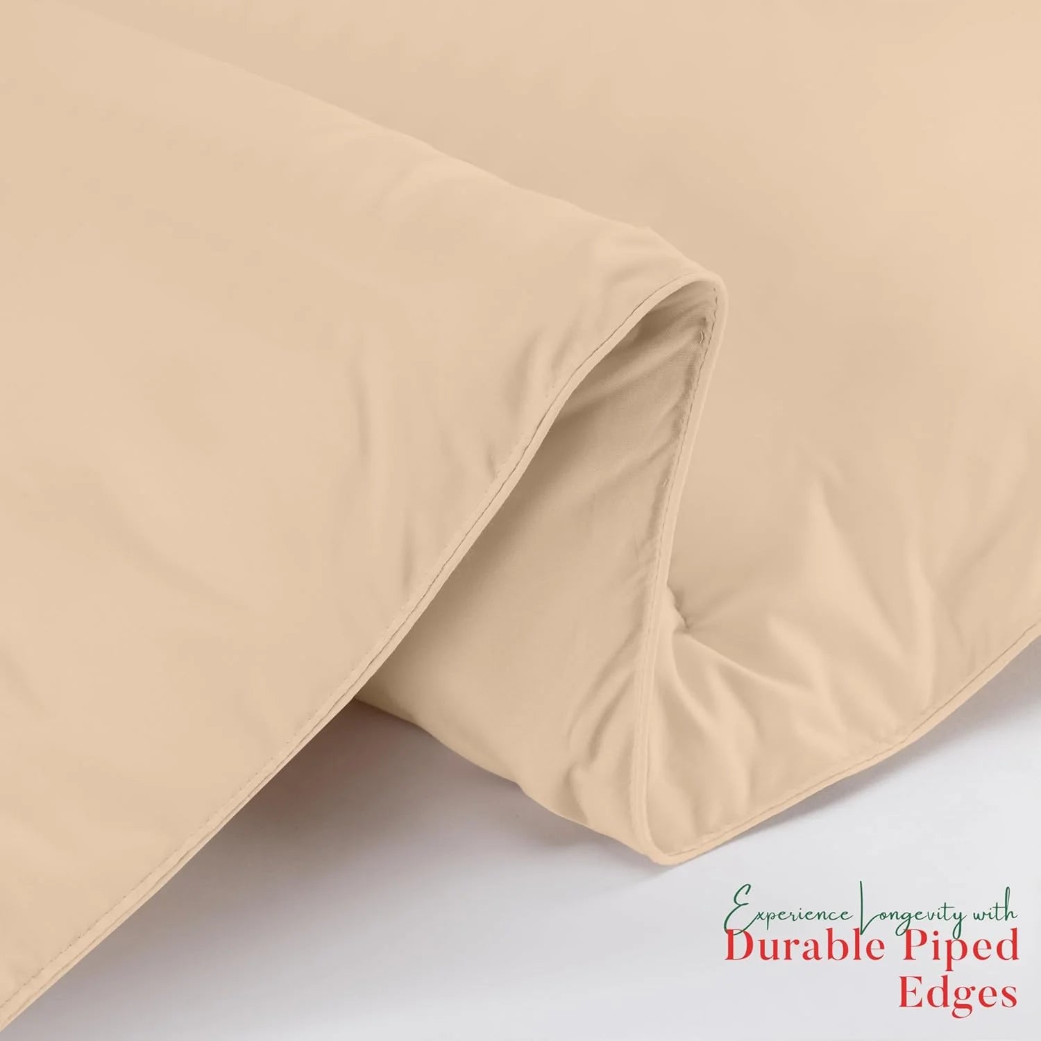 Soft Beige Quilted Comforter with Corner Tabs