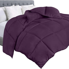 Soft Plum Quilted Comforter with Corner Tabs