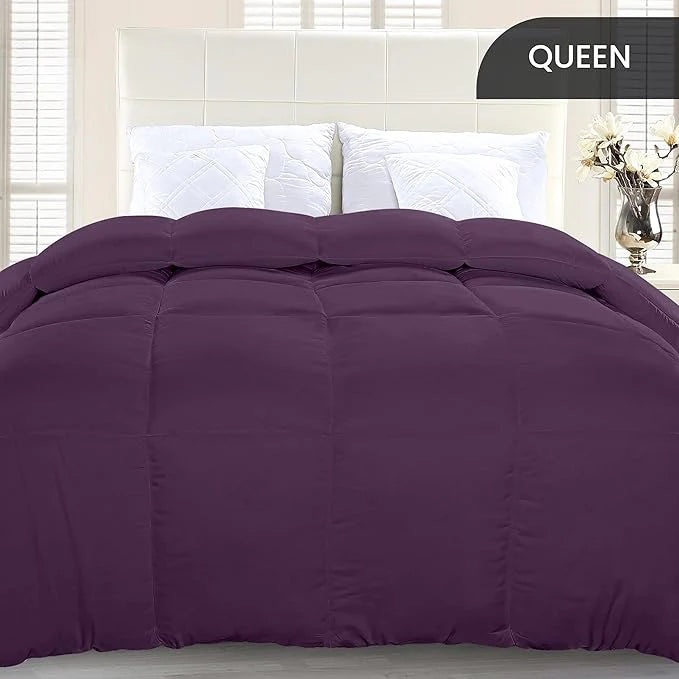 Soft Plum Quilted Comforter with Corner Tabs