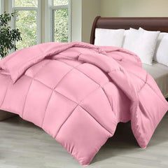 Soft Pink Quilted Comforter with Corner Tabs