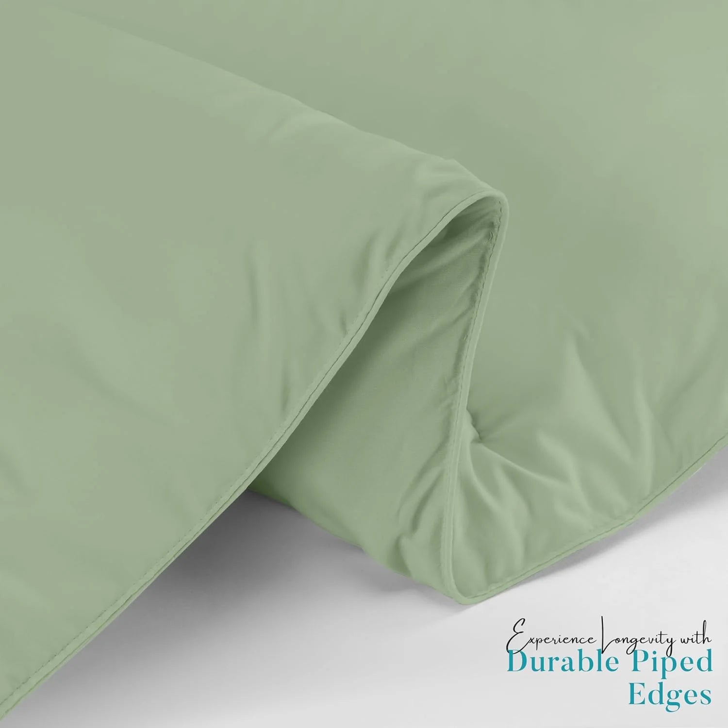 Soft Saga Green Quilted Comforter with Corner Tabs
