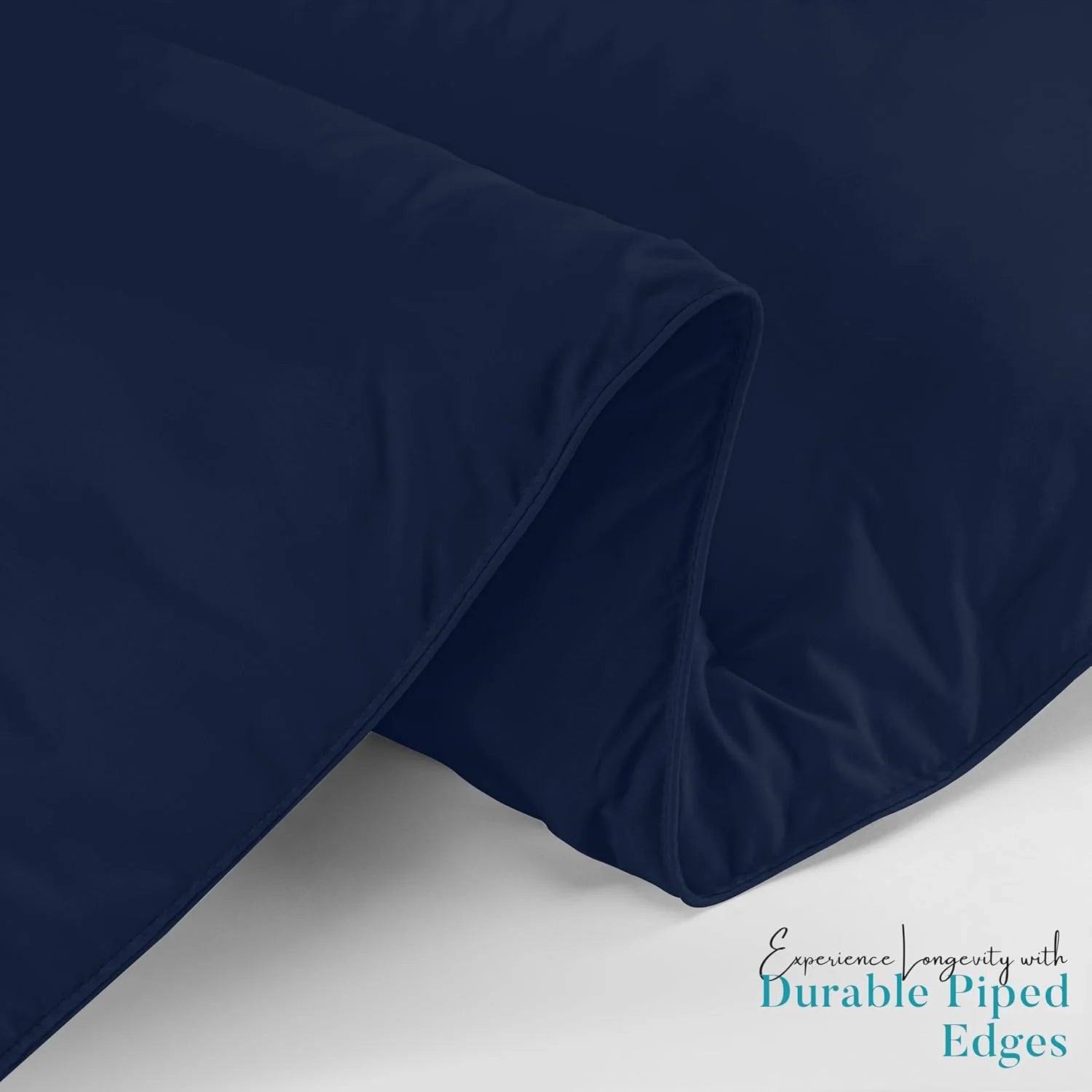 Soft Navy Blue Quilted Comforter with Corner Tabs