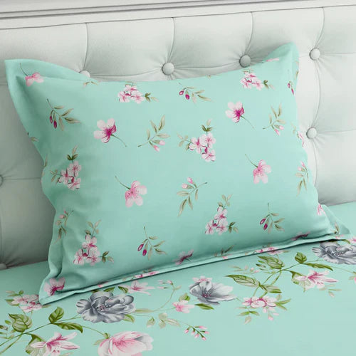 FLOWER PREMIUM PURE COTTON KING BEDSHEET 3 PCS