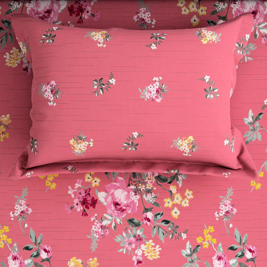 PINK PRINTED PURE COTTON BEDSHEET NL-06