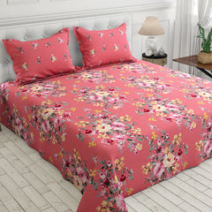 PINK PRINTED PURE COTTON BEDSHEET NL-06