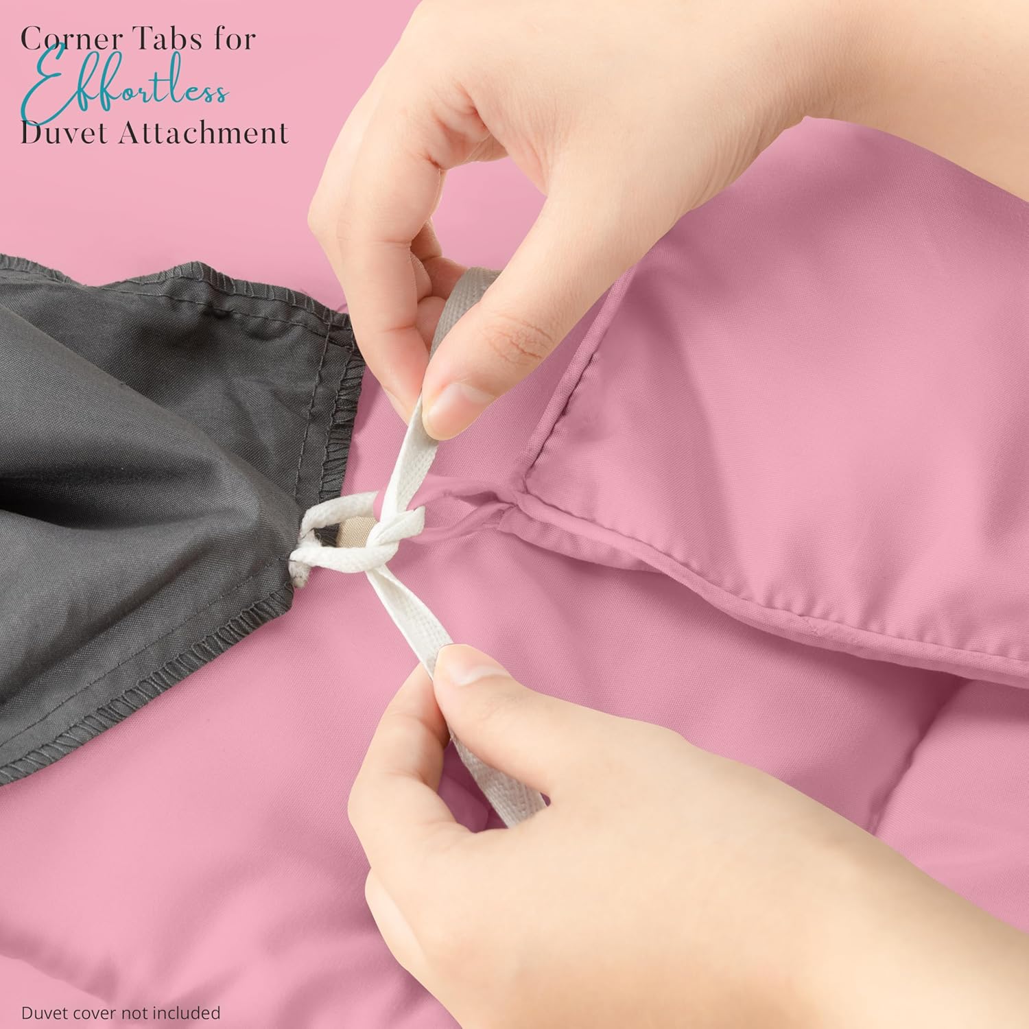 Soft Pink Quilted Comforter with Corner Tabs