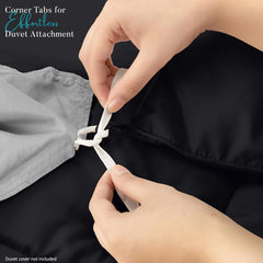 Soft Black Quilted Comforter with Corner Tabs