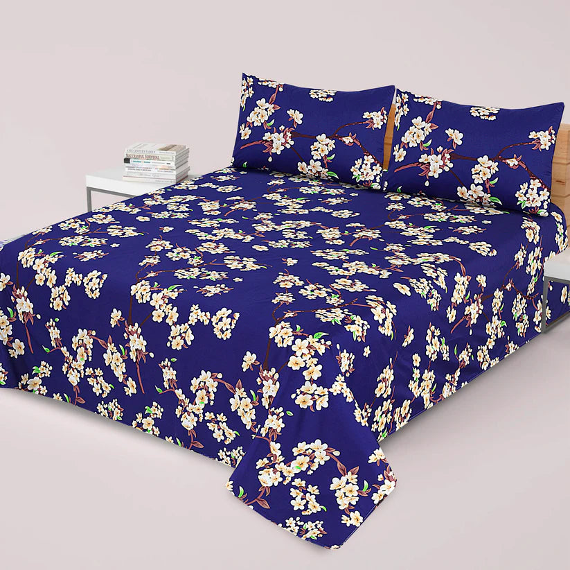DZ-1045 PREMIUM COTTON KING BEDSHEET 3 PCS