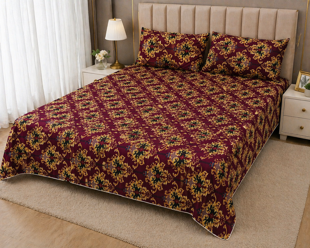 PRINTED PURE COTTON BEDSHEET ASH-5105