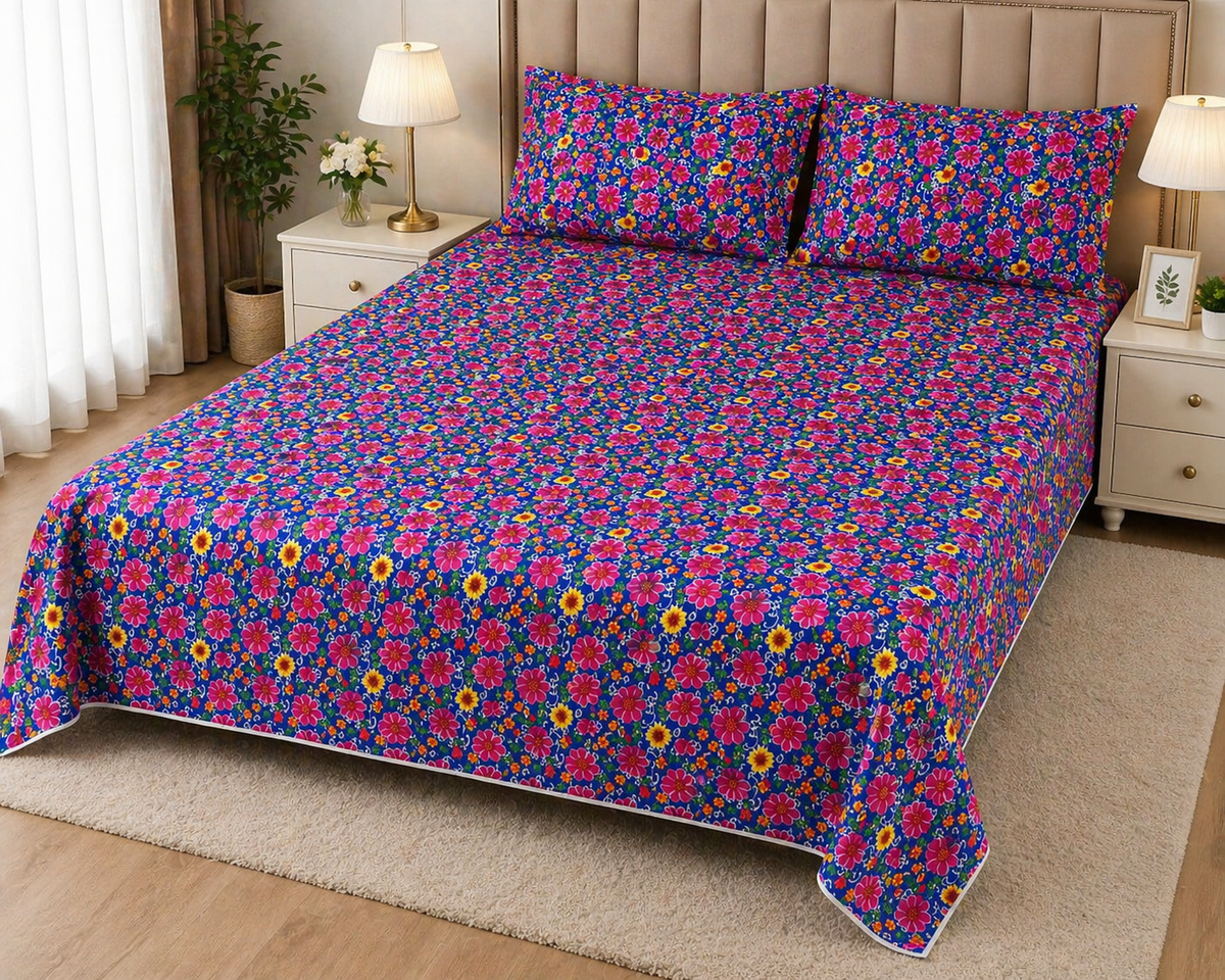 PRINTED PURE COTTON BEDSHEET ASH-5102
