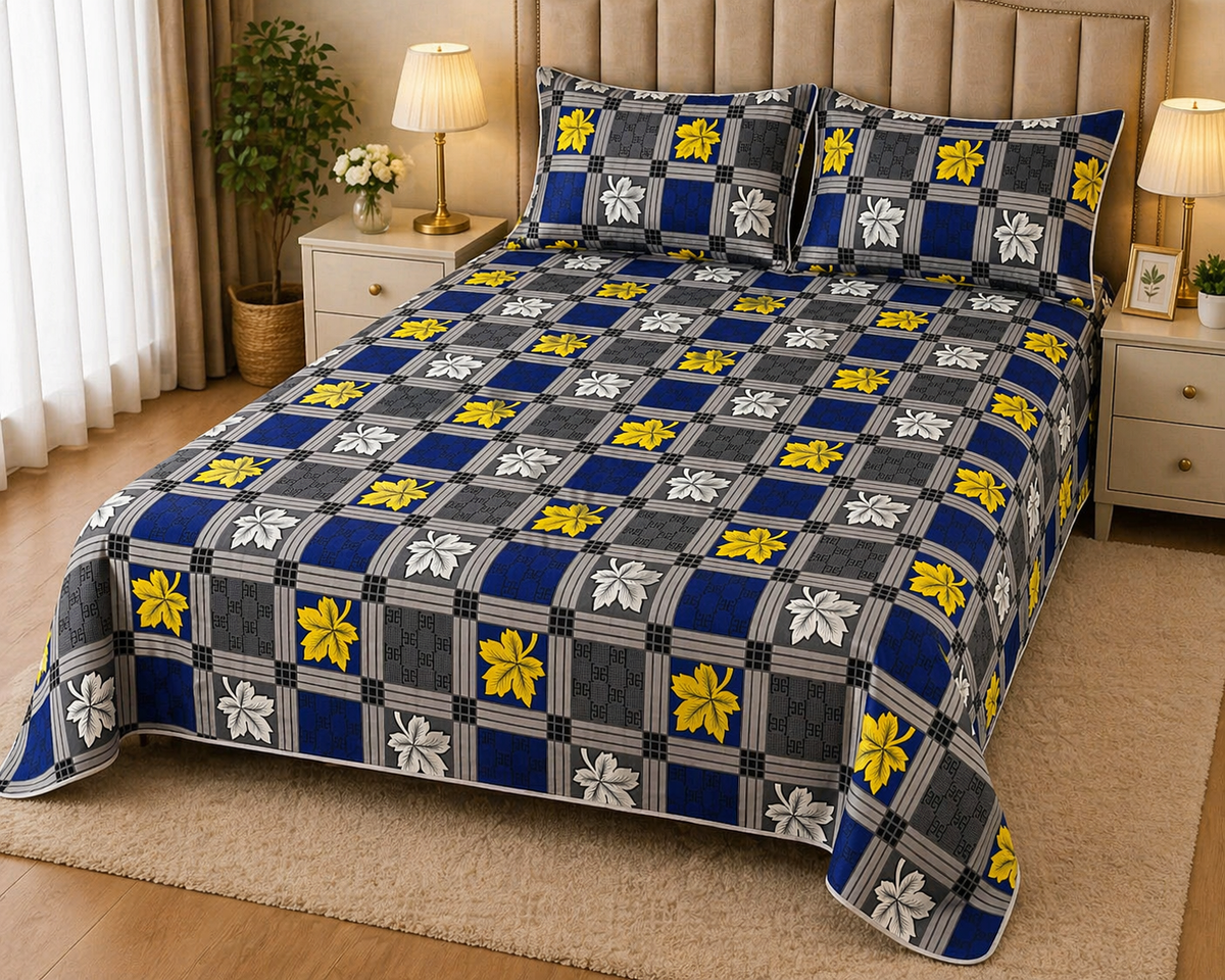 SKY BAR PREMIUM COTTON KING BEDSHEET 3 PCS