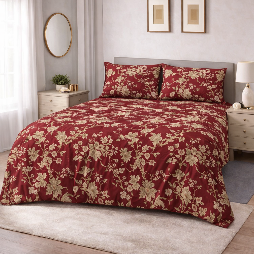 PLUMLKIN PREMIUM COTTON KING BEDSHEET 3 PCS
