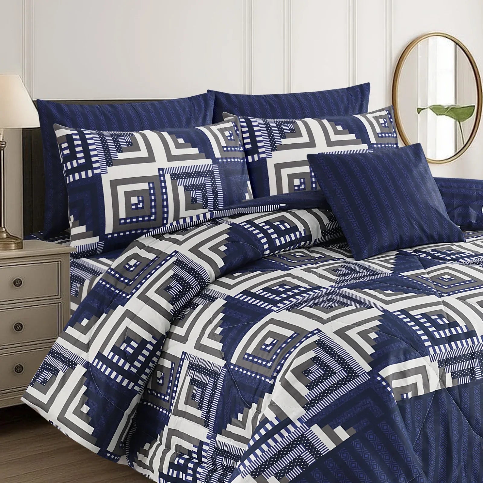 7 Pcs Comforter Set DZ-53 ( light weight filling )