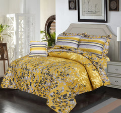 YELLOW QUILTED SUMMER COMFORTER SET- 7 PCS