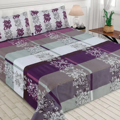 TULIPS X  COTTON BEDSHEET 3 PCS