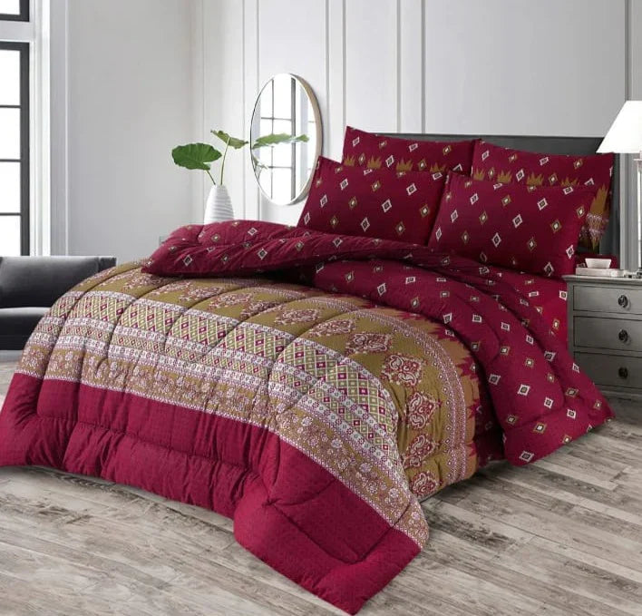 Double Bed 6 pc Winter Razai Set (Heavy Filling) DZ-20