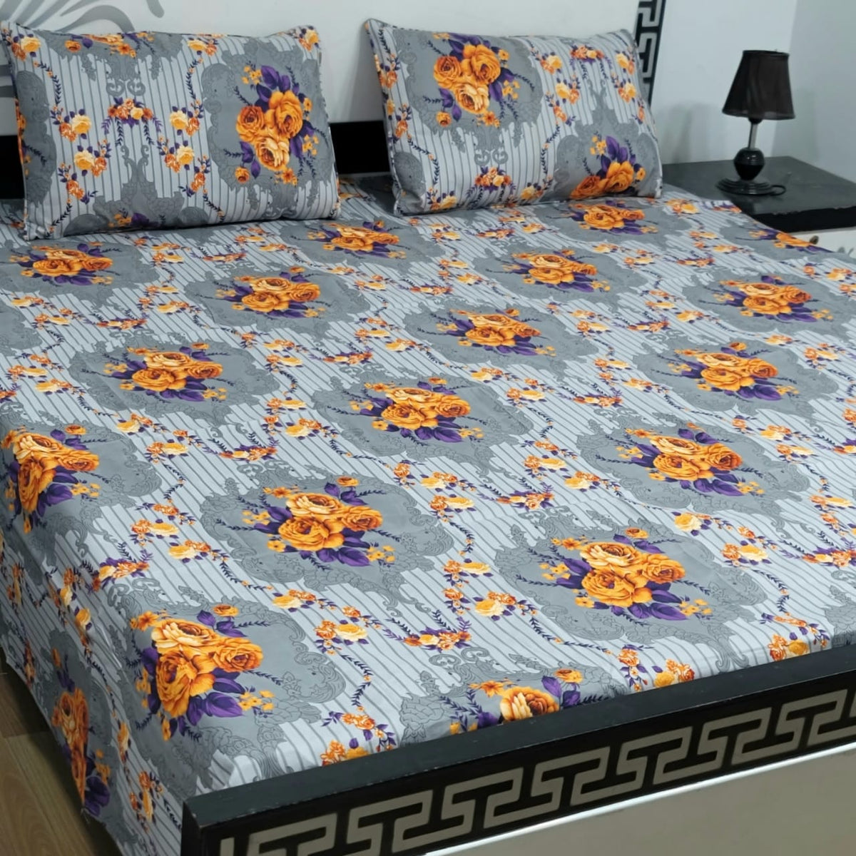 DZ-1040 PREMIUM COTTON KING BEDSHEET 3 PCS