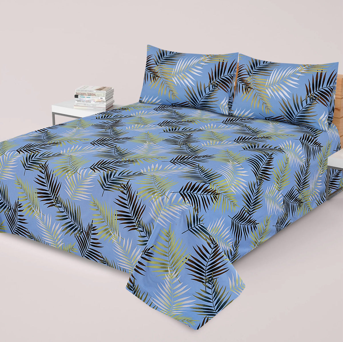 SKY LEAF PREMIUM COTTON KING BEDSHEET 3 PCS