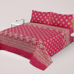 LUI-V PREMIUM PURE COTTON KING BEDSHEET 3 PCS