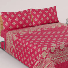 LUI-V PREMIUM PURE COTTON KING BEDSHEET 3 PCS