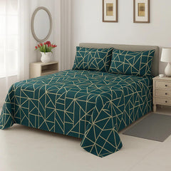 DZ-1025 PREMIUM COTTON KING BEDSHEET 3 PCS